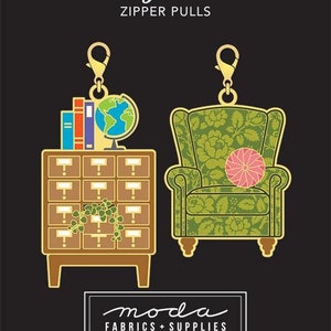Möbel Truhe und Stuhl Emaille Reißverschluss zieht (zweier Set) Cathe Holden Vintage Charm Reißverschluss Charms CH115V Moda Fabrics