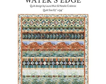 Waters Edge 67" x 94" Quilt Pattern CJP 2302 Designs by Create Joy Project Desert Oasis Geometric Nature Quilt Pattern