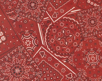 Moda Saddle Ranch Bandana Barn Red HALVE YARD #33794-20 1/2 Yard Quiltstof