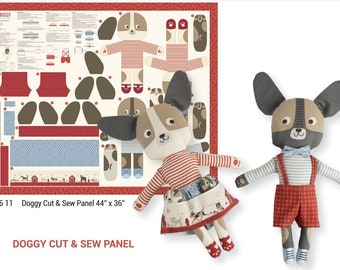 MODA Dog Daze Doggy Cut and Sew Panel by Stacy Iest Hsu 20846-11 36x44" Makes 2 Dogs and 4 Puppies