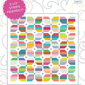 May include: A quilt pattern called "Parfait Goodness" with a finished size of 60 inches by 60 inches. The pattern is made up of colorful strips and is 2-1/2 inches strip friendly. The pattern is labeled WS77.
