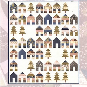 Community Quilt 65&quot; x 78&quot; Quilt Pattern GB 074 Designed by Natalie Crabtree for Gingiber Jelly Roll Friendly Quaint Cottage Fabrics Moda
