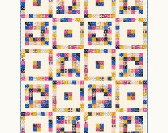 Jelly Squares Multi Size Quilt Muster CKQ-2409 Entworfen von Copper Kettle Quilt Company Läufer Baby werfen Charm Pack / Jelly Roll freundlich