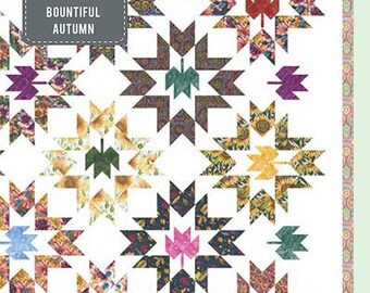 Bountiful Autumn 84 x 84" Quilt Pattern MOD 111 Designed by Moda Fabrics Fat Quarter Friendly Floribunda Create Joy Project