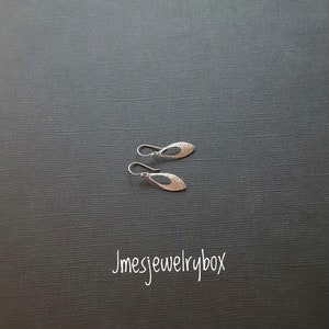 Tiny silver leaf earrings, Silver leaf earrings, Little leaf earrings, Simple earrings, Little dangle earrings