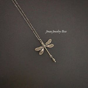 HAQUIL Insect Jewelry Silver Color Elegant Dragonfly Necklace for Women for Girls