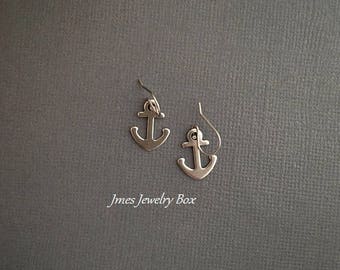 Little silver anchor earrings, Stainless steel anchor earrings, Tiny anchor earrings, Little anchor earrings, Nautical earrings