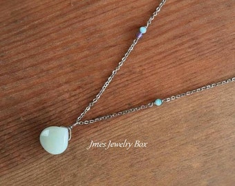 Dainty amazonite and amethyst necklace, Amazonite necklace, Gemstone necklace, Healing necklace, Boho gemstone necklace, Crystal necklace