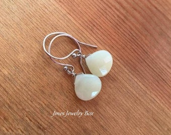 Little amazonite tear drop earrings, Gemstone earrings, Amazonite crystal earrings, Amazonite jewelry, Healing crystal earrings