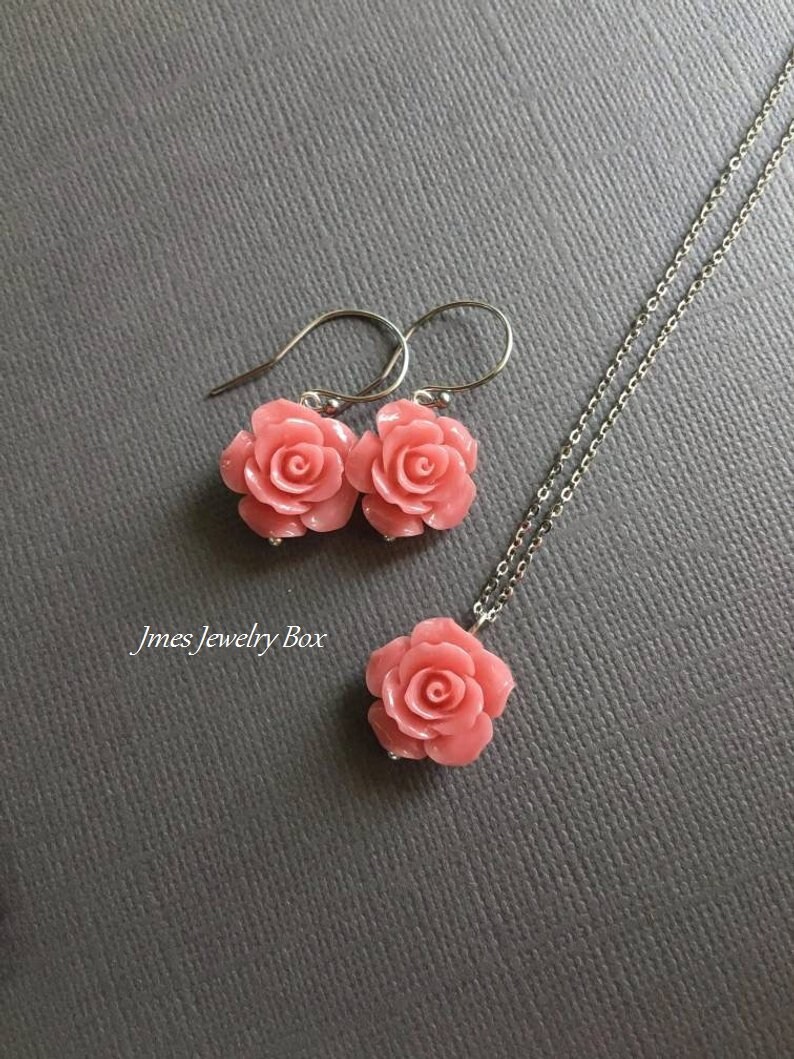 Coral flower jewellery sale