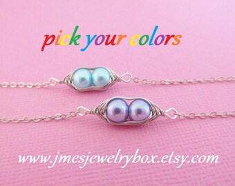 Two peas in a pod best friend bracelet set, Best friends bracelet set, Two best friends, Twin sister bracelets