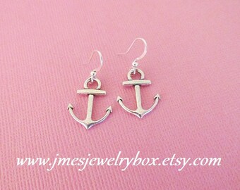 Little silver anchor earrings, Silver anchor jewelry, Silver anchor earrings, Little anchor earrings, Anchor earrings silver