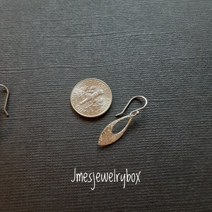 Tiny silver leaf earrings, Silver leaf earrings, Little leaf earrings, Simple earrings, Little dangle earrings image 6