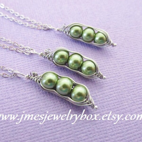Pea Pod Necklace Etsy