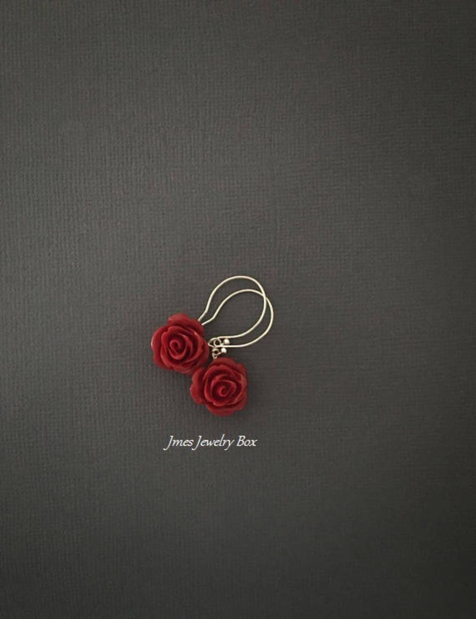 Red Rose Earrings, Rose Earrings, Red Flower Earrings, Beauty and the ...