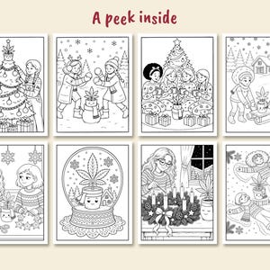 Stoner Christmas Coloring Book PDF 18+, Freshly Chilled 420 Holiday Girl's Night, 30 Trippy Printable Adult Coloring Pages, Xmas Gift image 2