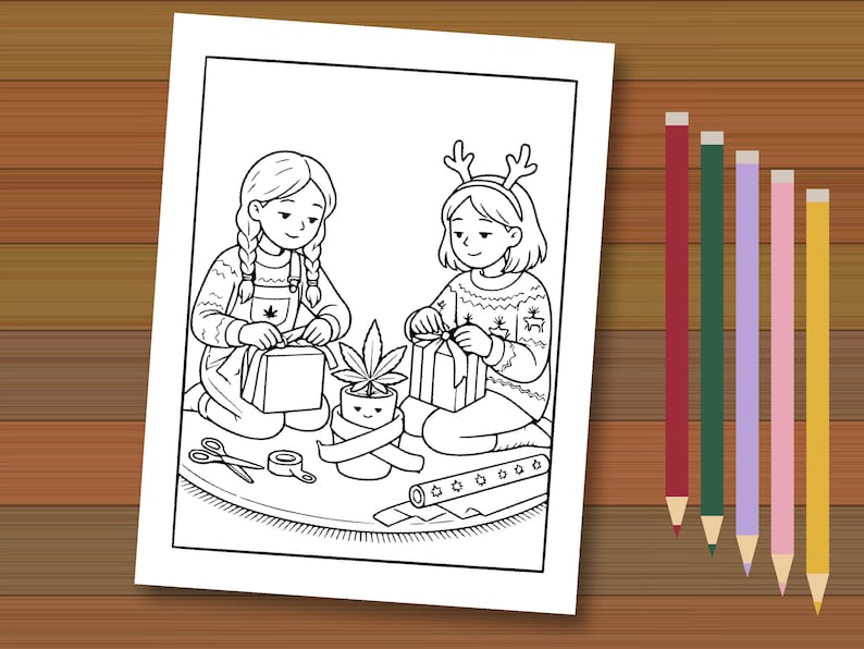 Stoner Christmas Coloring Book PDF 18+, Freshly Chilled 420 Holiday Girl's Night, 30 Trippy Printable Adult Coloring Pages, Xmas Gift image 5