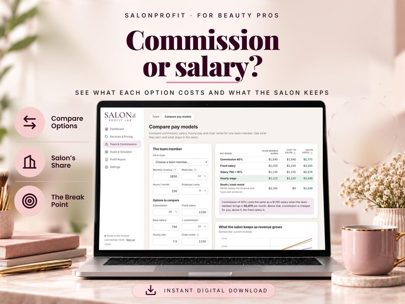Compare salon pay models: commission, salary, hourly wage and chair rental