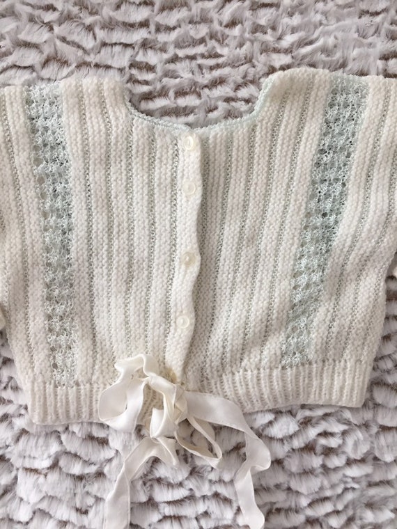 Exquisite Handmade Infant Sweater 0-3 Months - image 1