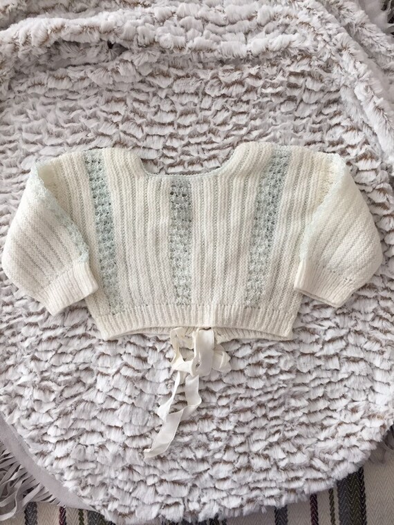 Exquisite Handmade Infant Sweater 0-3 Months - image 2