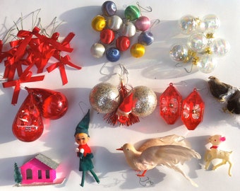 Vintage Trim-a-Tree Weihnachtsdekoration Kit - Ornamente Set