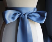 Serenity Blue Bridal Sash, Wedding Sash, Bridesmaid Belt, Antique Blue, Cornflower Blue