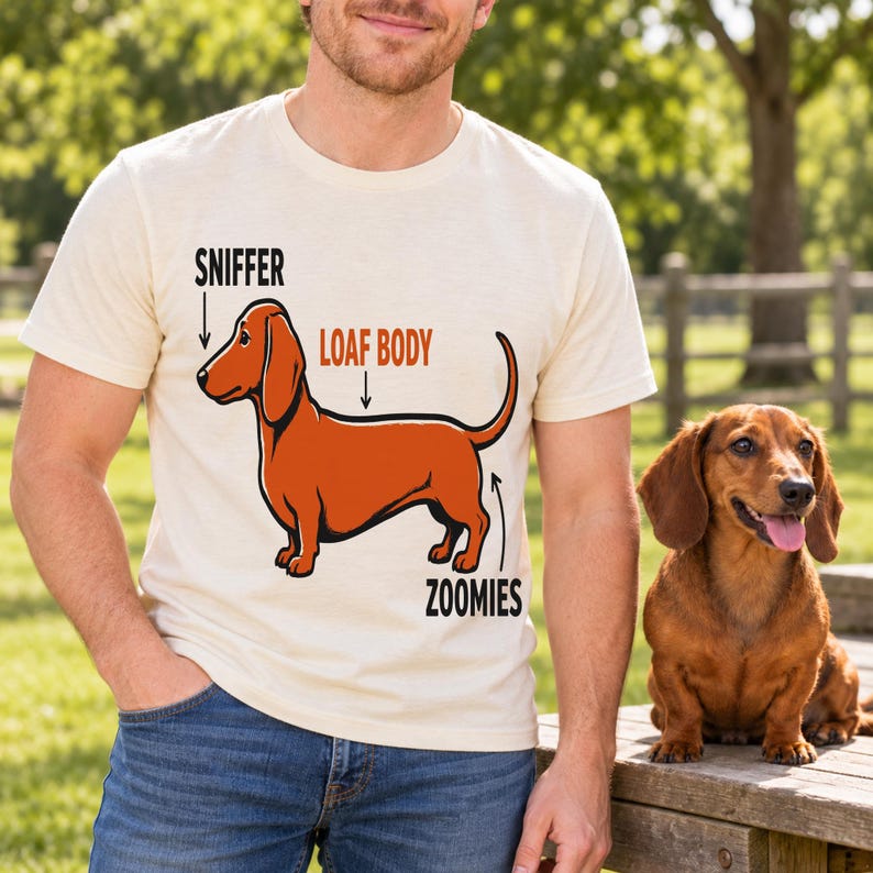 Dachshund Anatomy shirt — lifestyle photo