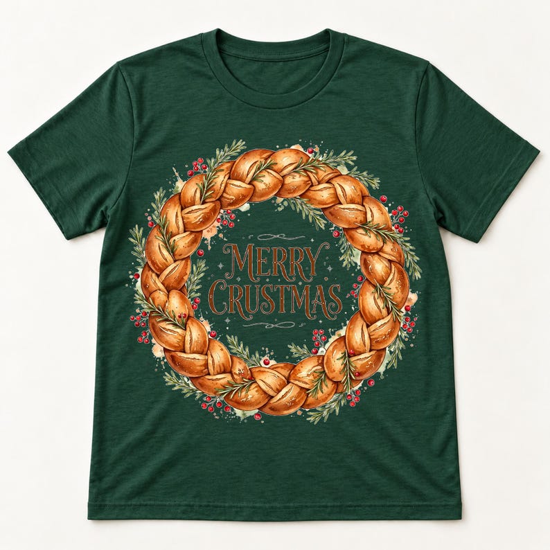 Merry Crustmas shirt — flat lay