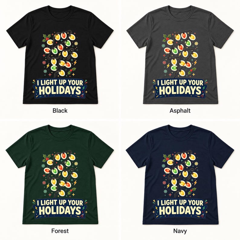 Lit-Up Holidays shirt — color options