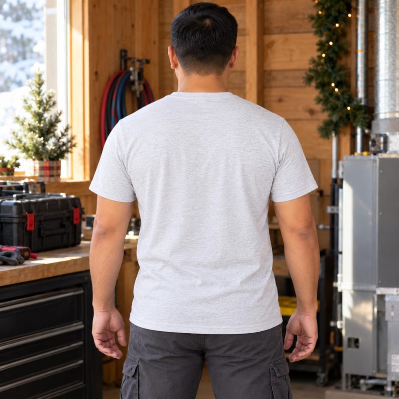 Warm In Here HVAC Christmas shirt — back view