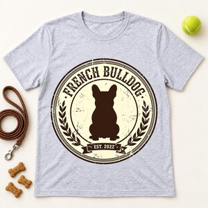 Frenchie Badge shirt — lifestyle photo