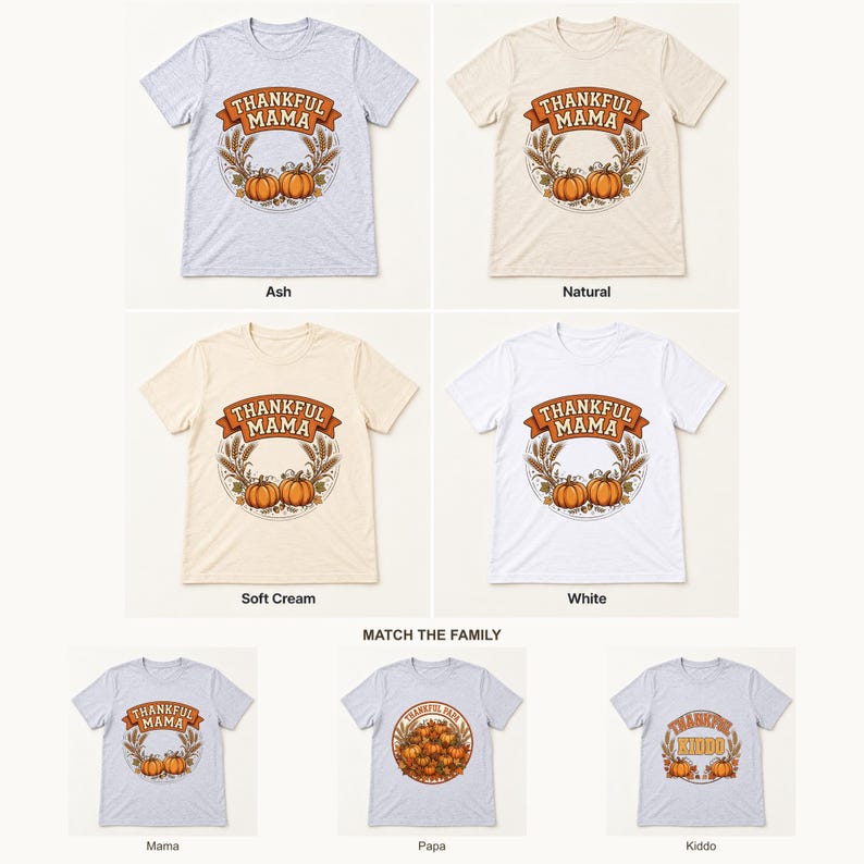 Thankful Mama Thanksgiving shirt — color options