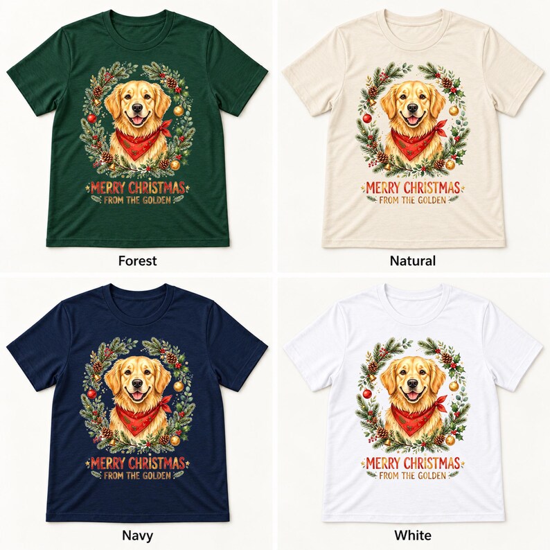 Golden Christmas shirt — color options