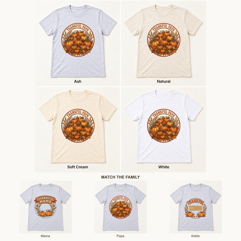 Thankful Papa Thanksgiving shirt — color options