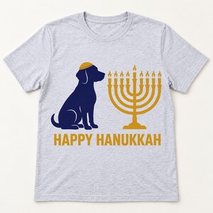 Hanukkah Hound shirt — flat lay