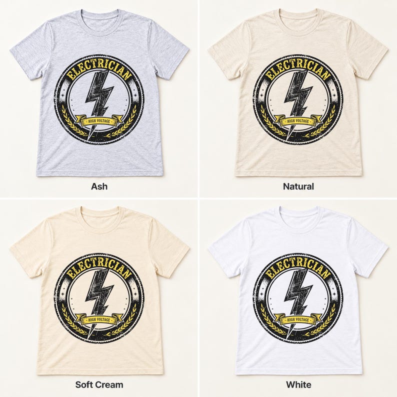 Electrician Badge shirt — color options