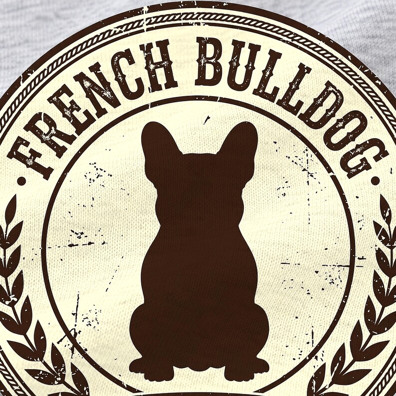 Frenchie Badge shirt — design close-up