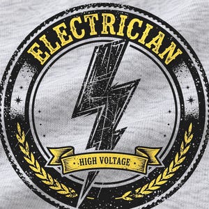 Electrician Badge shirt — design close-up