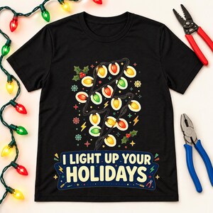 Lit-Up Holidays shirt — lifestyle photo