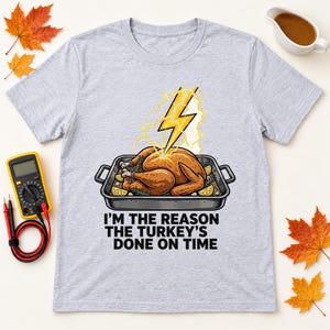 Turkey Day Electrician Thanksgiving shirt — lifestyle photo