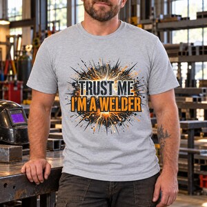 Welder Sparks shirt — lifestyle photo