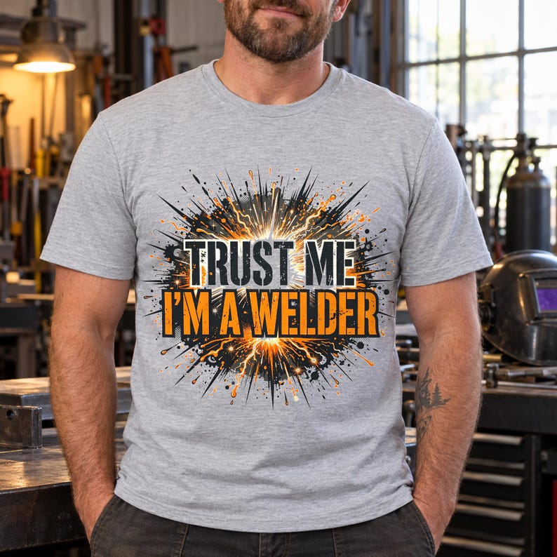 Welder Sparks shirt — worn by model
