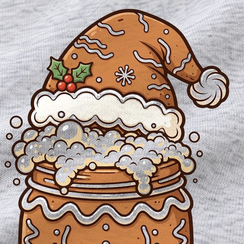 Bake Spirits Bright Christmas shirt — design close-up