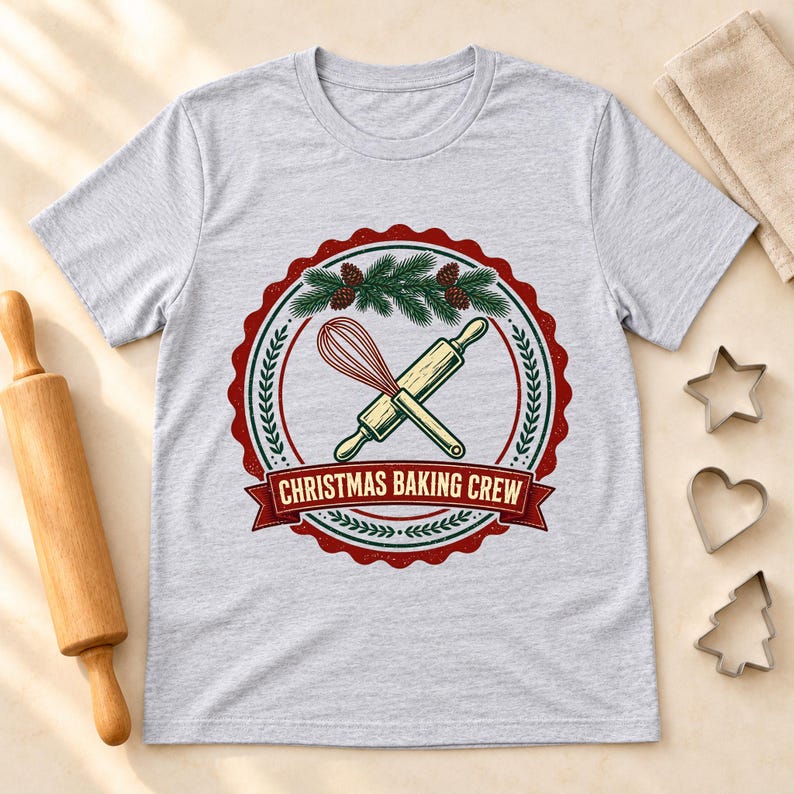 Christmas Baking Crew shirt — lifestyle photo