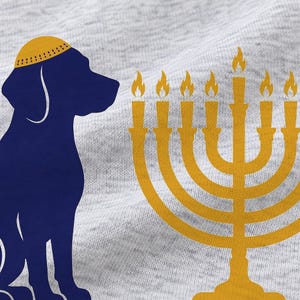 Hanukkah Hound shirt — design close-up