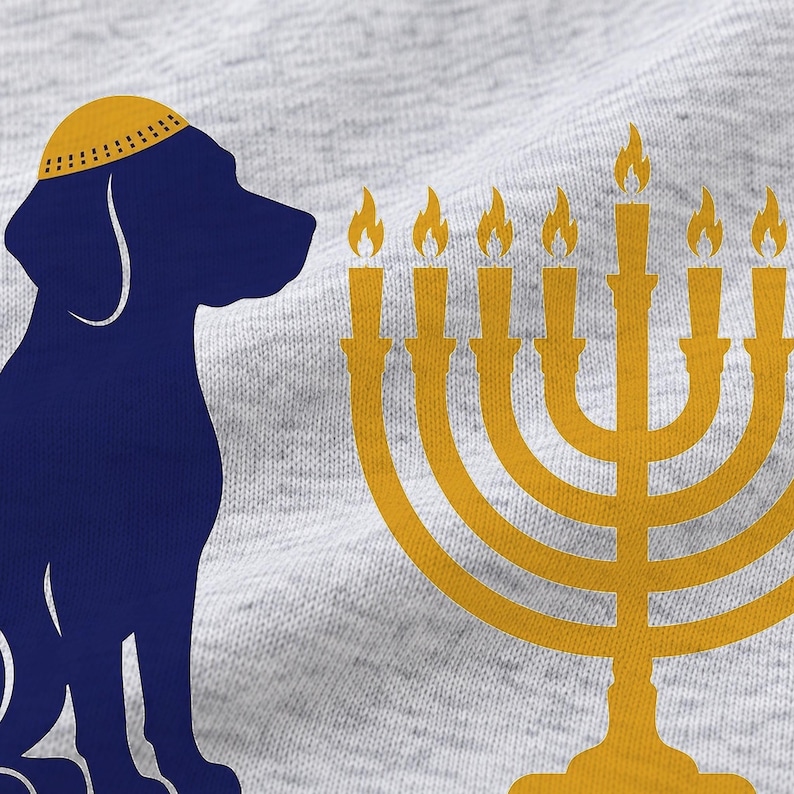 Hanukkah Hound shirt — design close-up