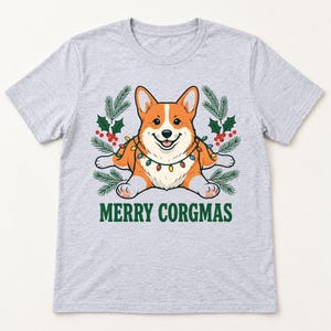 Merry Corgmas Christmas shirt — flat lay