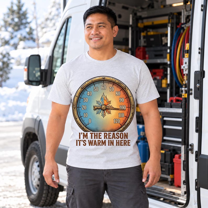 Warm In Here HVAC Christmas shirt — lifestyle photo