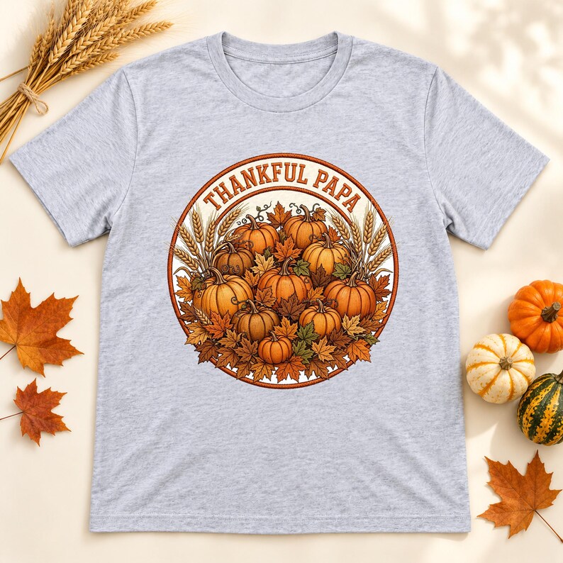 Thankful Papa Thanksgiving shirt — lifestyle photo