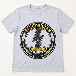 Electrician Badge shirt — flat lay